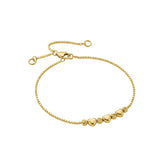 Golden Heart Bead Bracelet - Gold Plated Adjustable Charm Bracelet