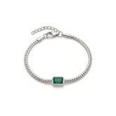 Emerald Glow silver Bracelet