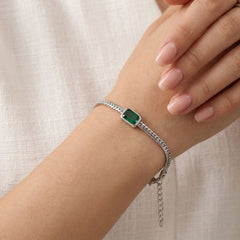 Emerald Glow silver Bracelet