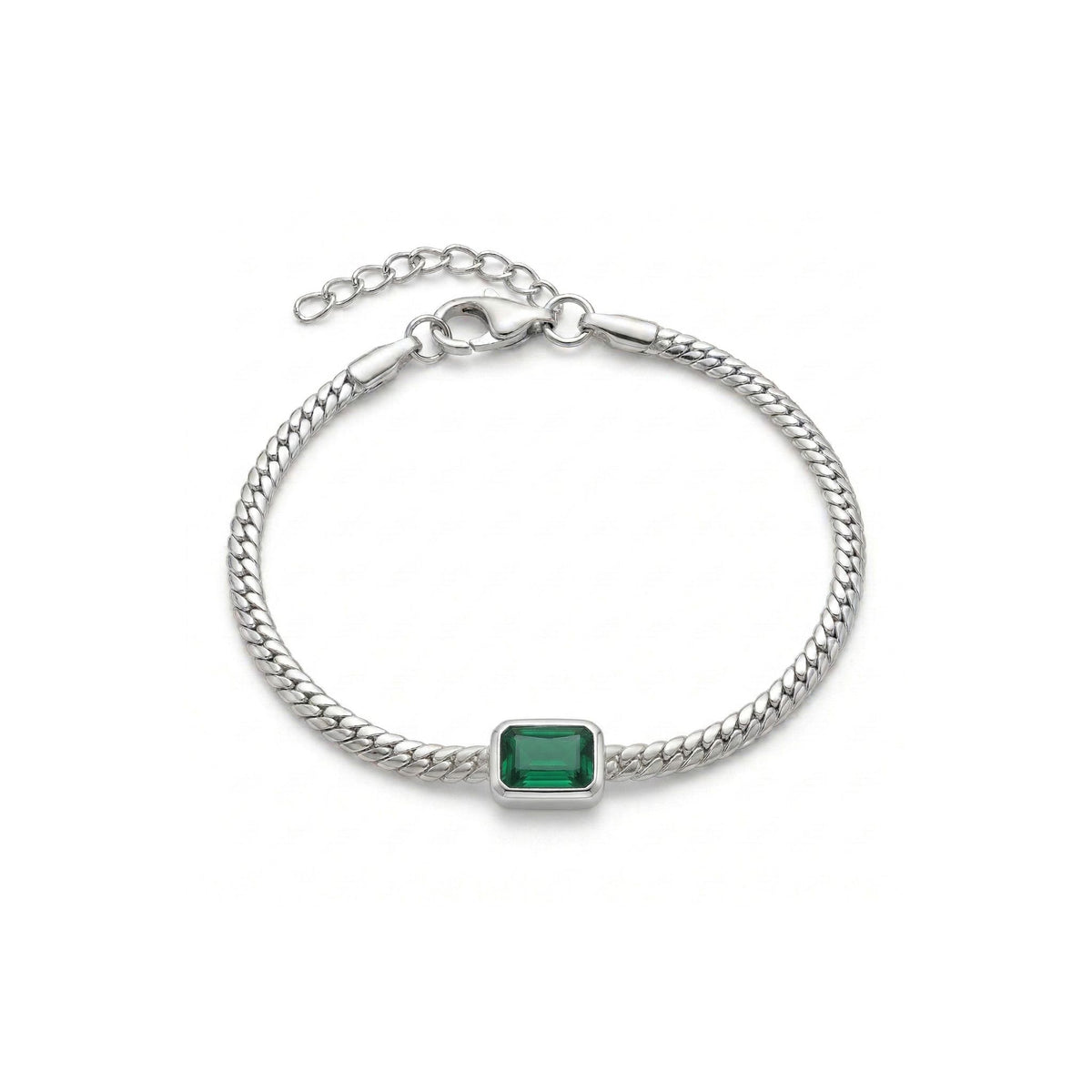 Emerald Glow silver Bracelet