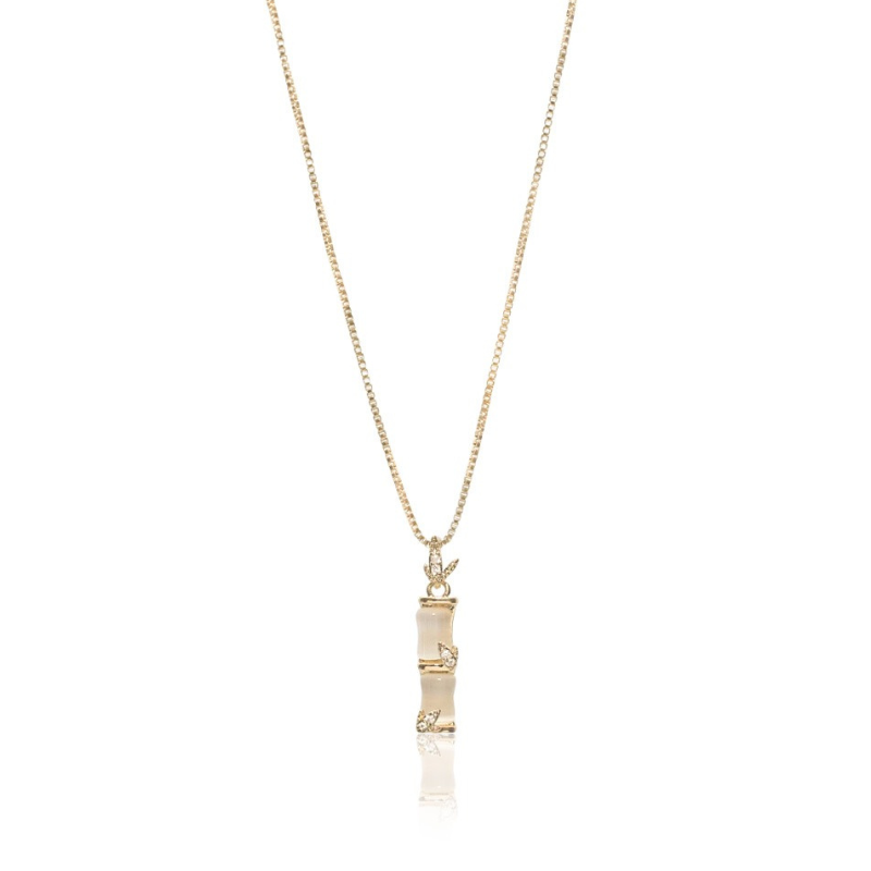 Dainty Luxe Rectangular Pendant Necklace with Pave Crystals