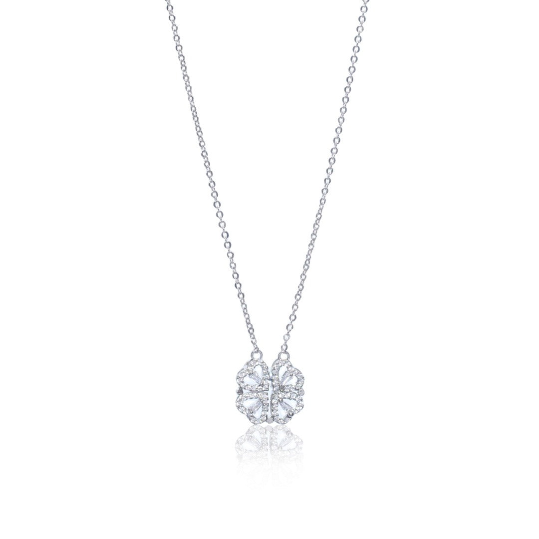 Sparkling Four-Leaf Clover Pendant Necklace