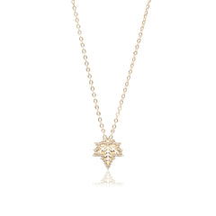 Sparkling Pave Crystal Leaf Pendant Necklace