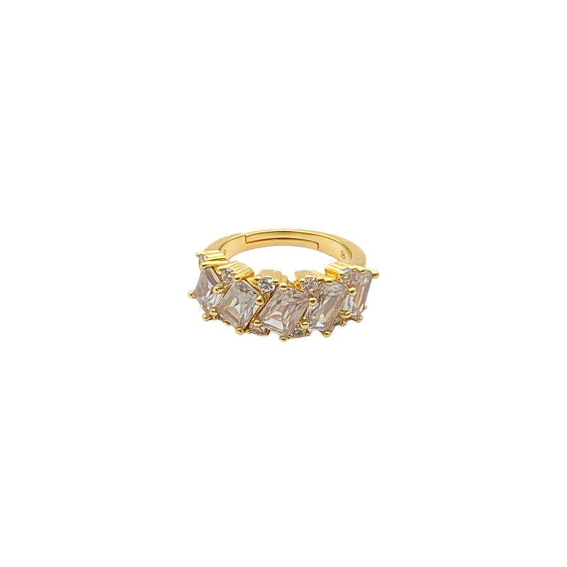 Gold Multi-Cut Diamond Adjustable Ring