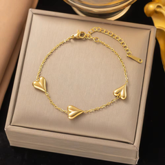 Dainty Gold Large Puffy Heart Bracelet